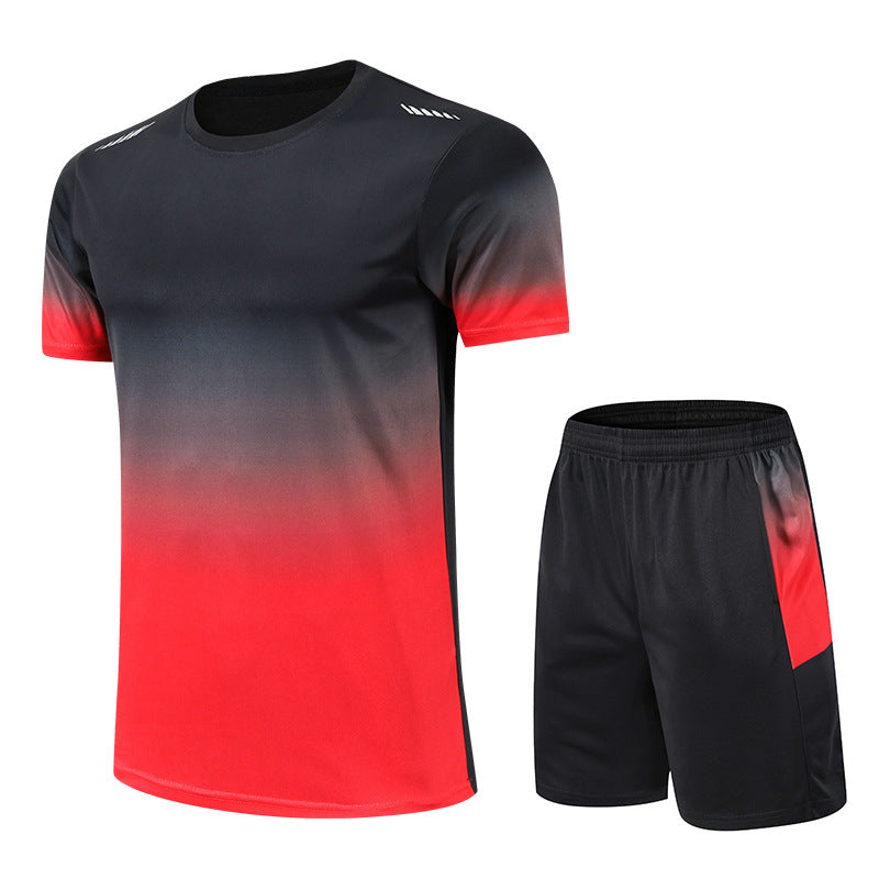 Men’s Poly Gradient Training T-Shirt & Short Set
