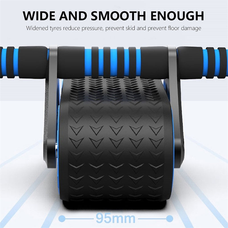 Home Abdominal Double-Wheel Exercise Roller with Kneeling Mat