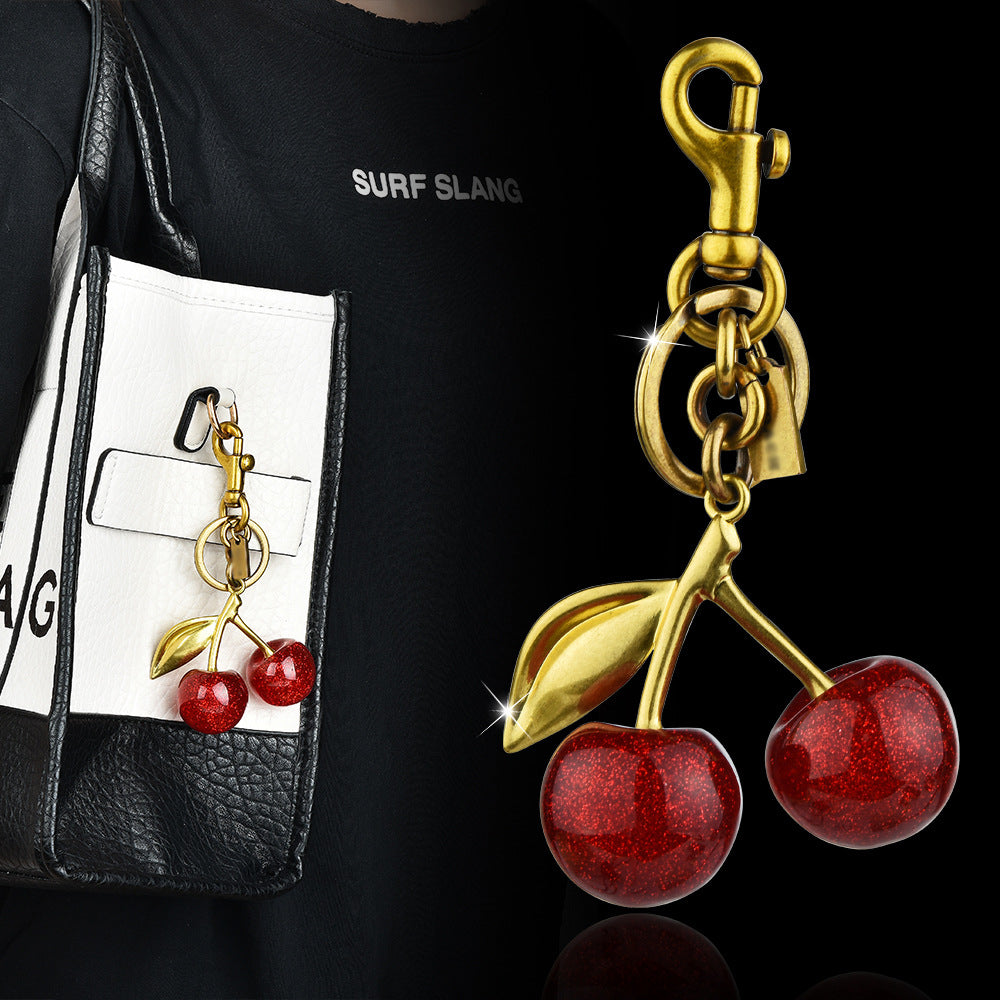 Cherry keychain bag pendant