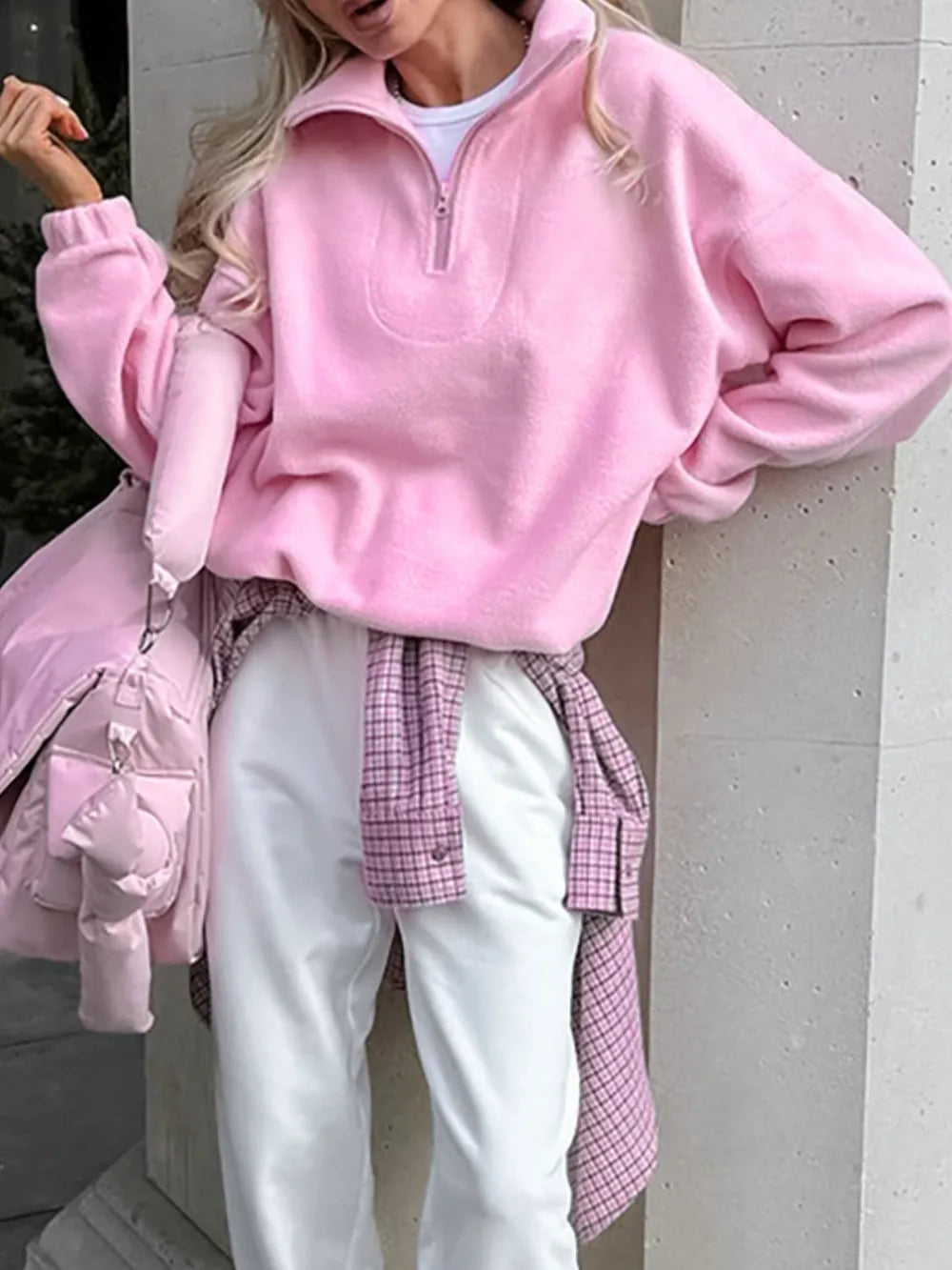 Quarter-zip Long-sleeve Sweatshirt
