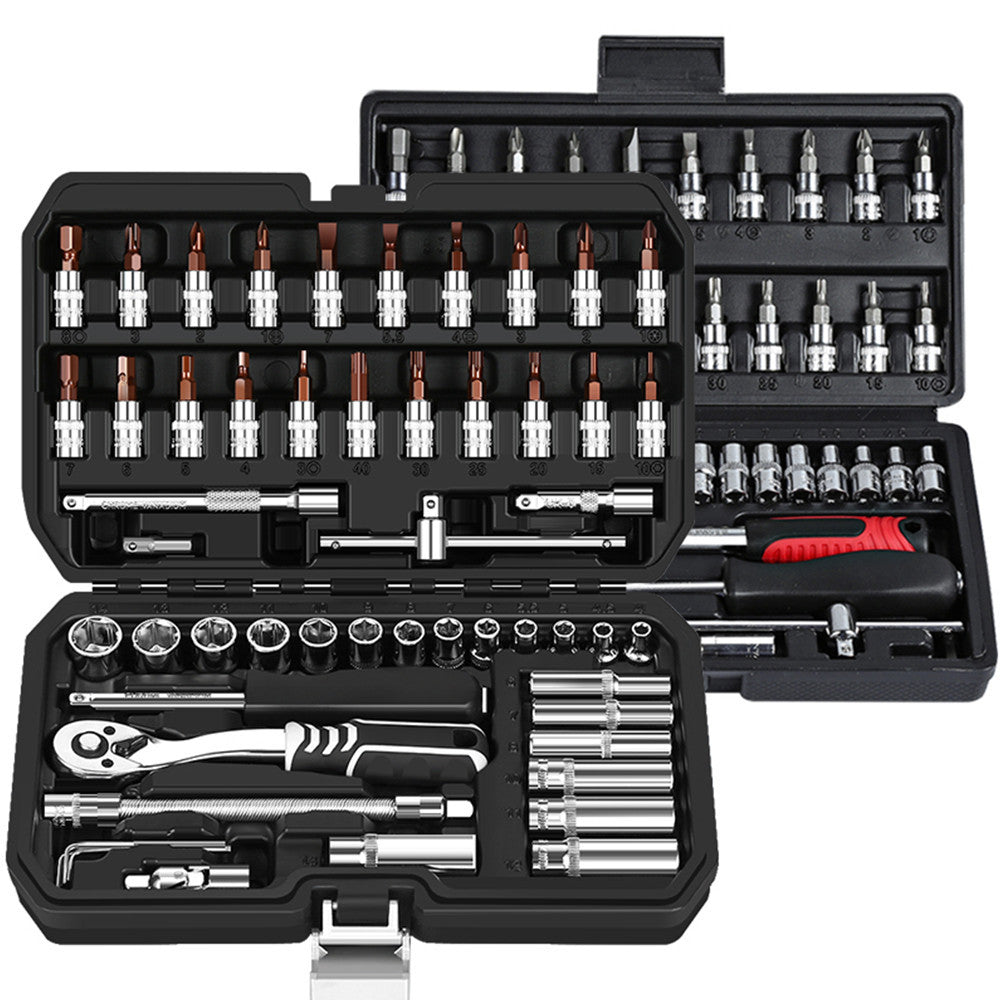 46-Piece Auto repair tool ratchet quick socket wrench set
