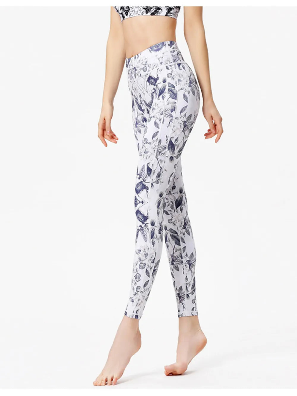 Printed Active High-Rise Waist Leggings