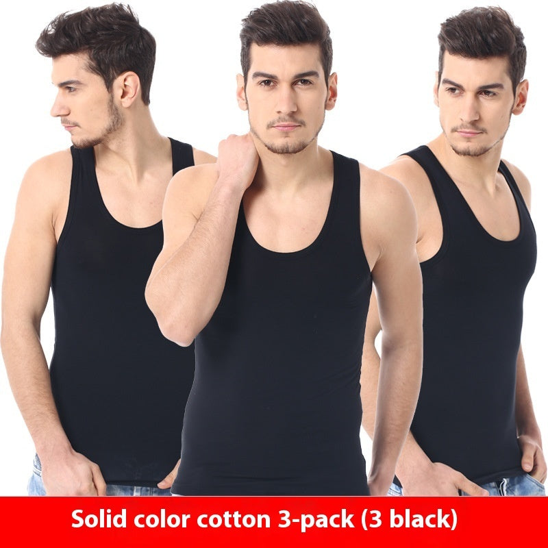 3 Pack Men's Solid Colour Vest