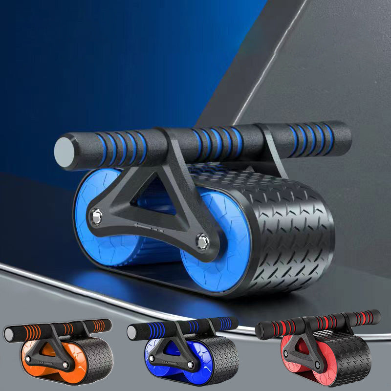 Home Abdominal Double-Wheel Exercise Roller with Kneeling Mat