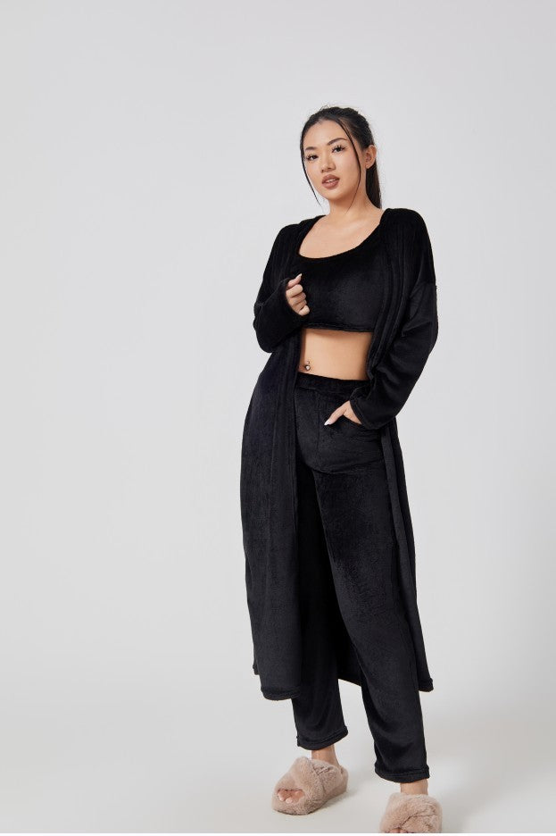 Cozy Pyjama Set 3 Piece Lounge Set - Vest, Trousers, Robe