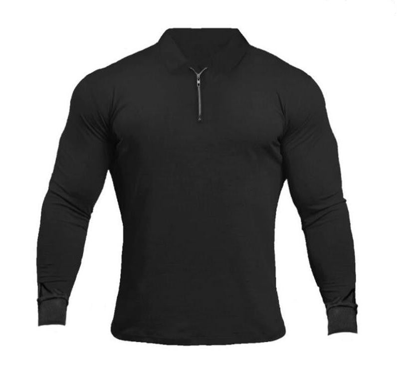 Long-Sleeve Zip Polo Shirt