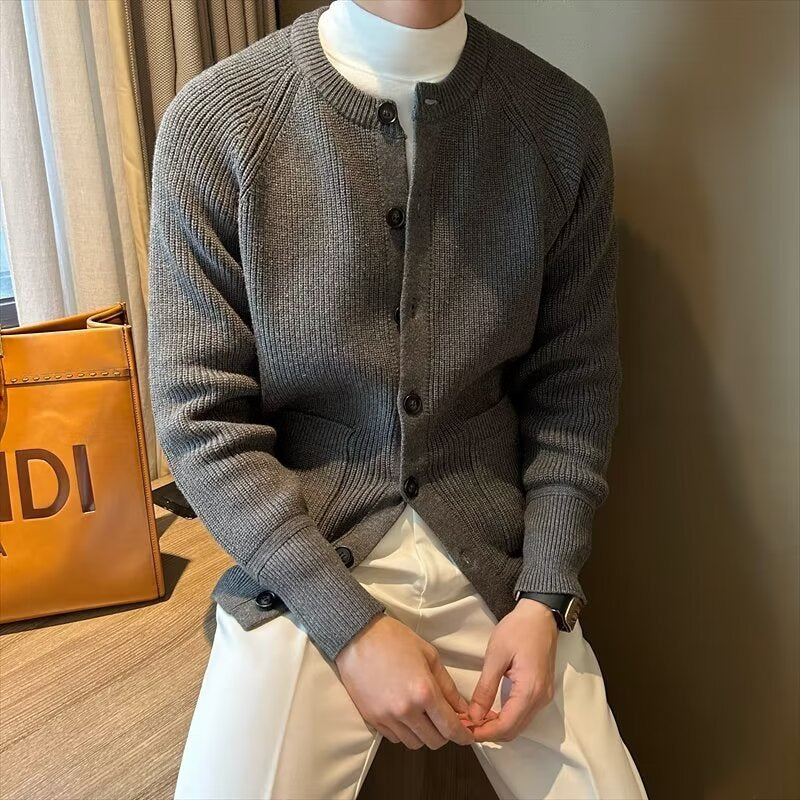 Crew-neck Cardigan