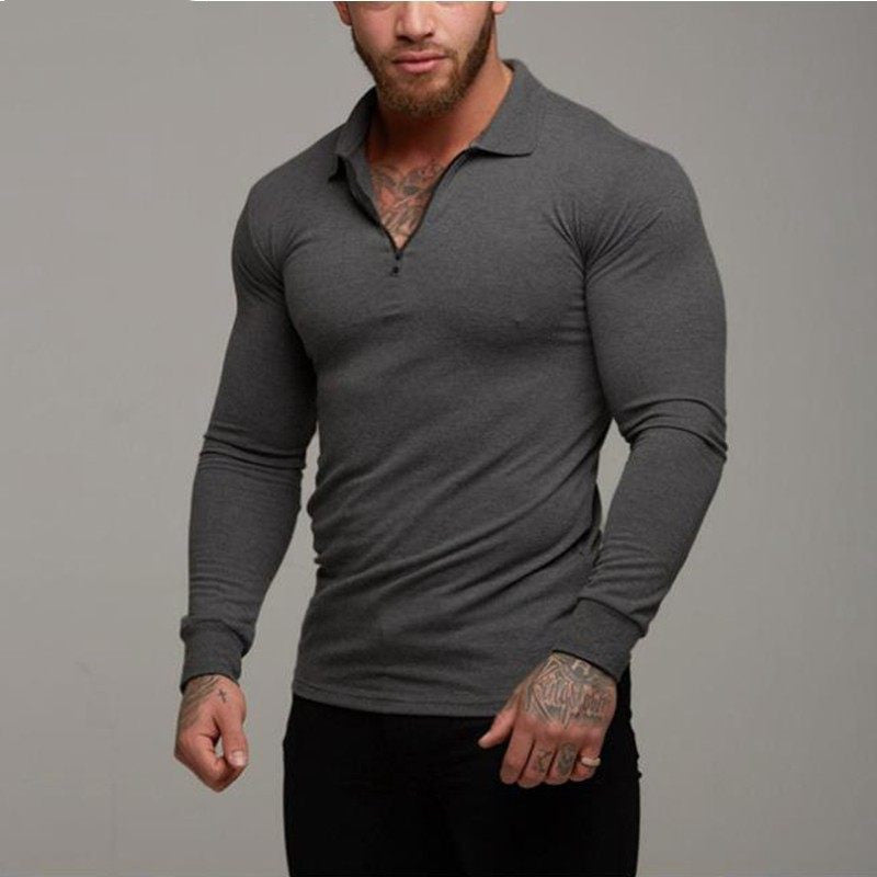 Long-Sleeve Zip Polo Shirt