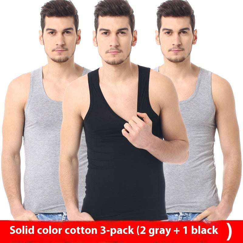 3 Pack Men's Solid Colour Vest