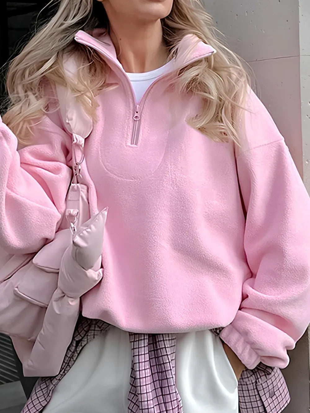 Quarter-zip Long-sleeve Sweatshirt