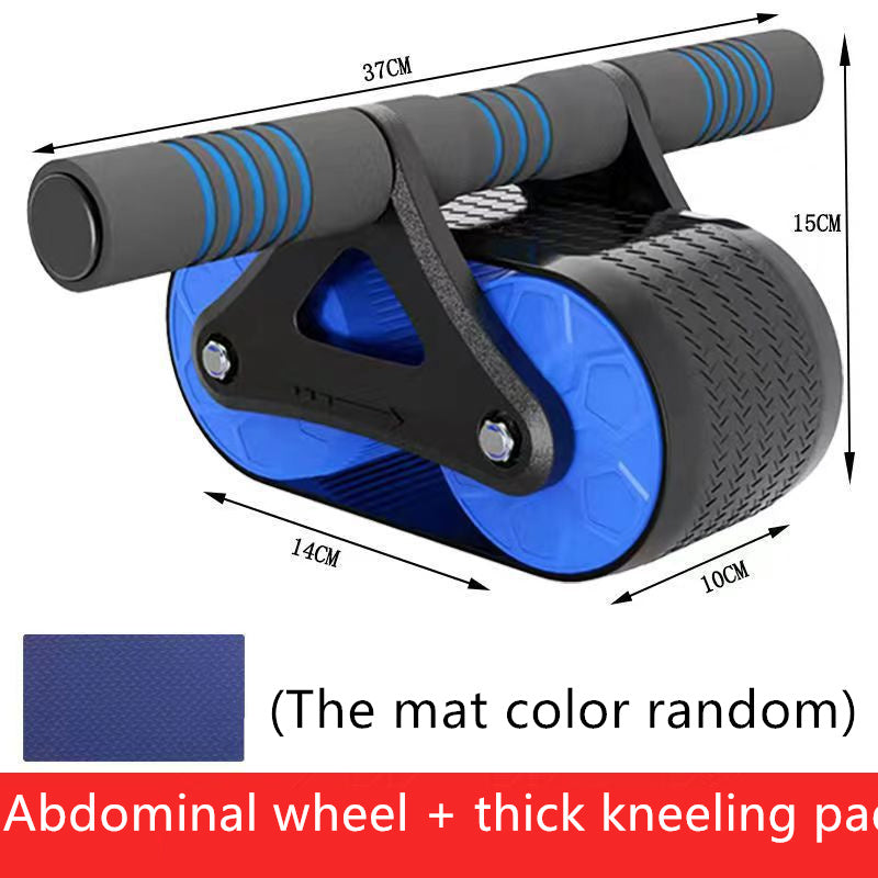 Home Abdominal Double-Wheel Exercise Roller with Kneeling Mat