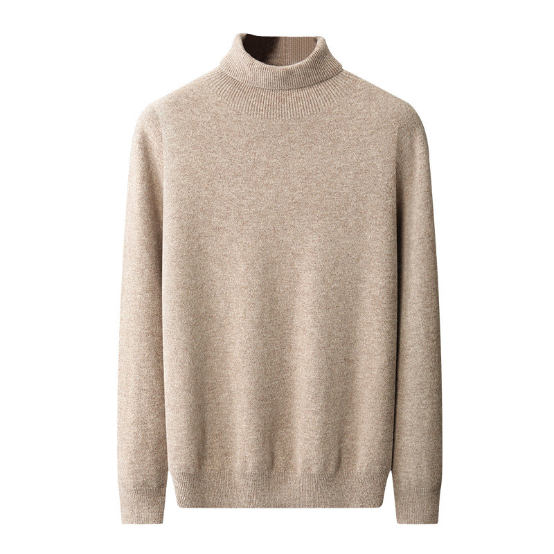 Men's high-collar pullover sweater loose knit for men