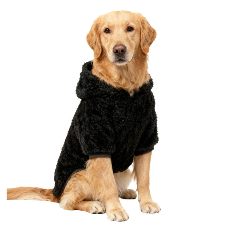 Warm Winter Dog Hoodie - Fleece-Lined Outdoor Dog Coat for Medium & Large Breeds