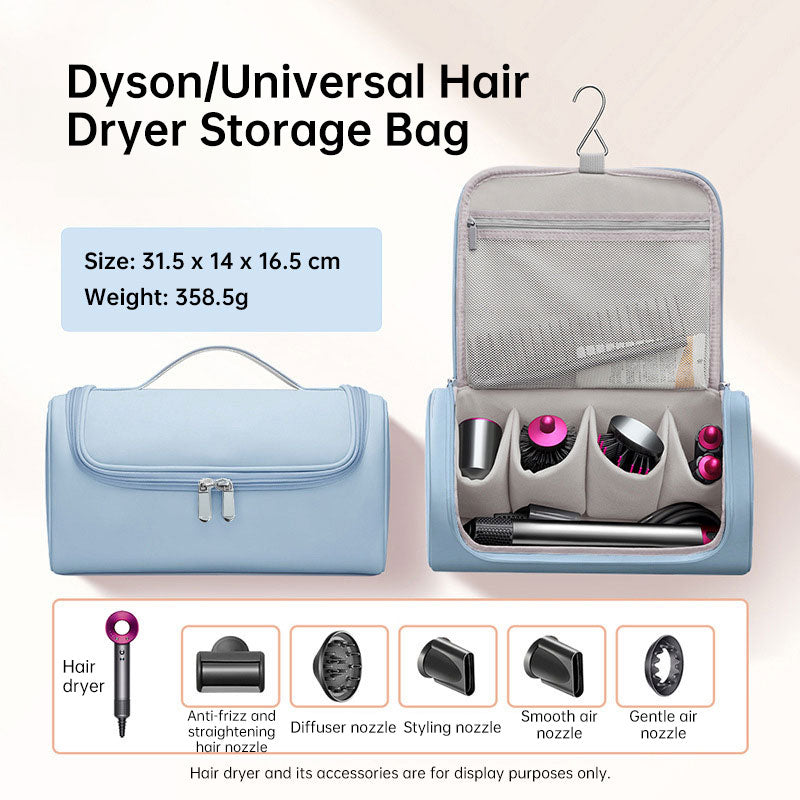 Large Hair Dryer Organiser Bag | PU Leather, Waterproof, Double-Layer & Non-Slip Interior for Travel, Salon & Home | Perfect for Dyson, GHD & Shark