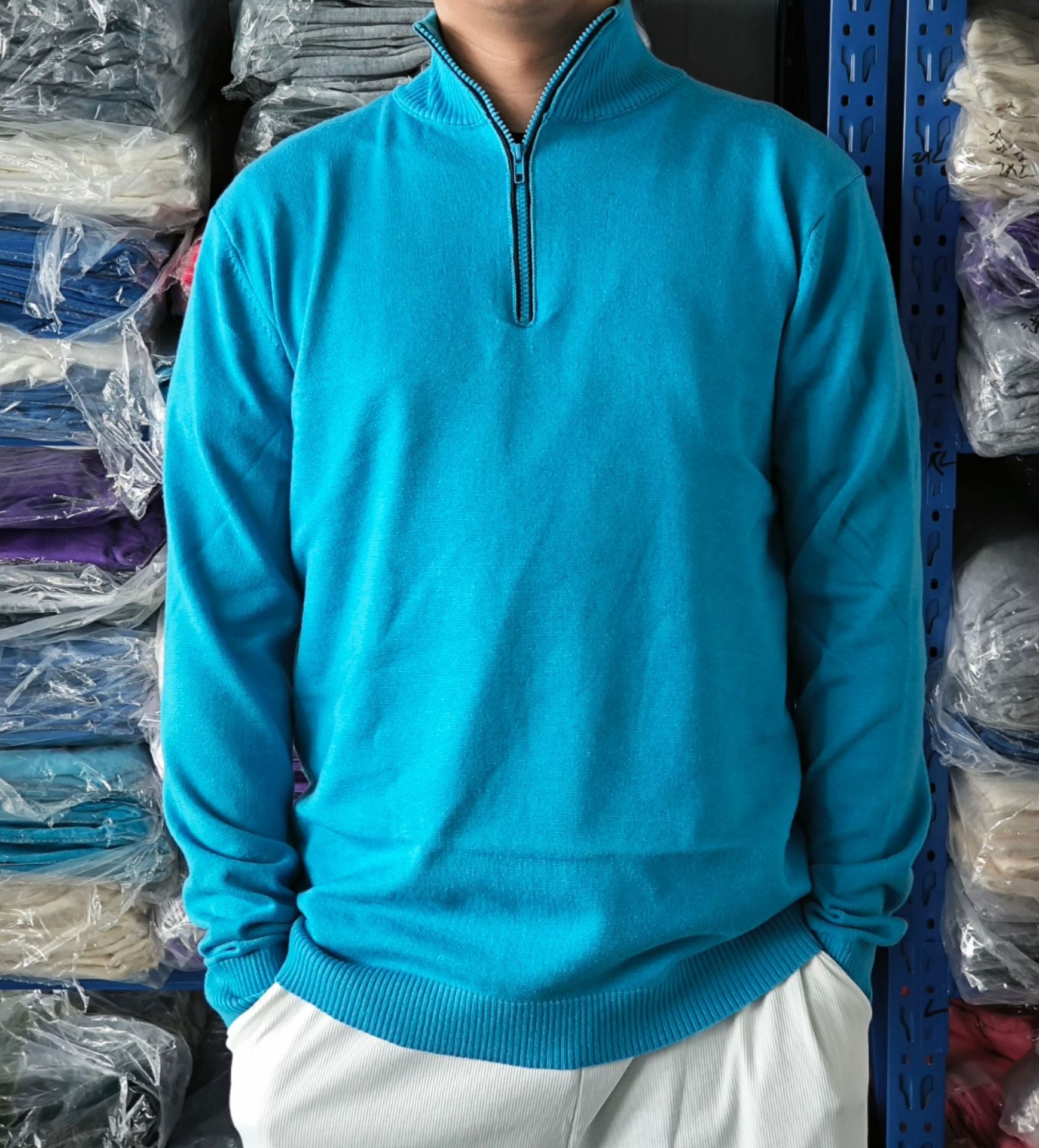 Men's 1/4 Zip Classic Collar Sweater