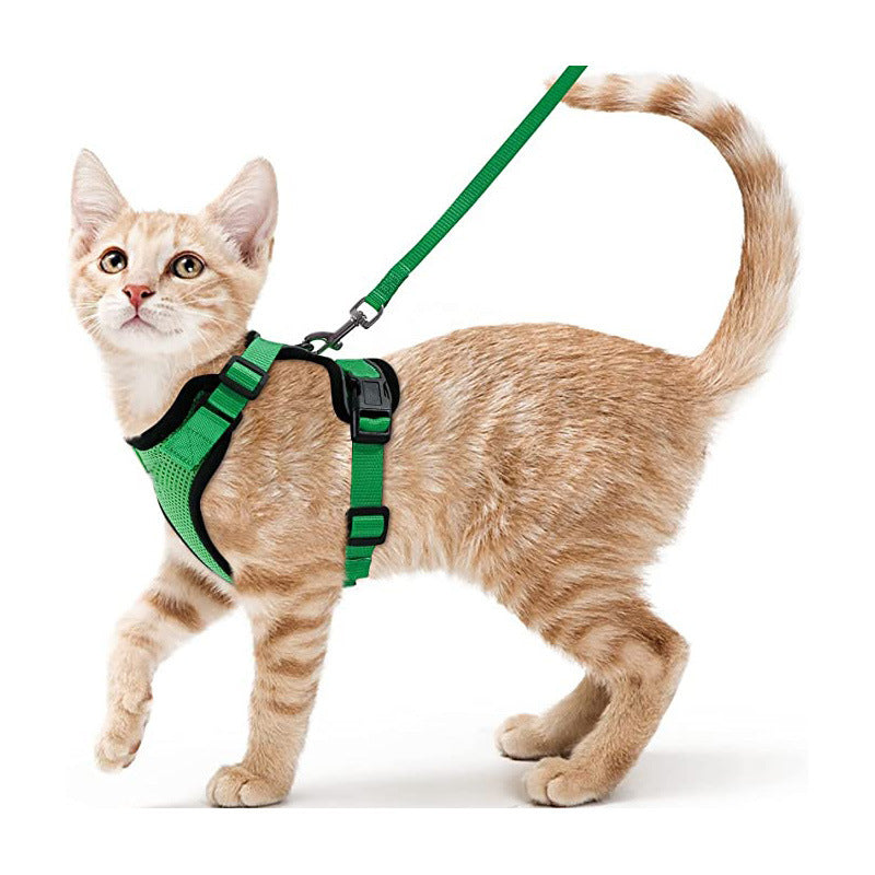 Cat Harness and Leash with Easy Control, Escape-Proof - Soft Adjustable Vest Harness for Walking Cats