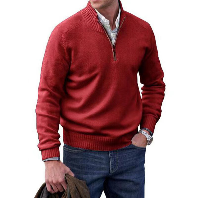 Men's 1/4 Zip Classic Collar Sweater