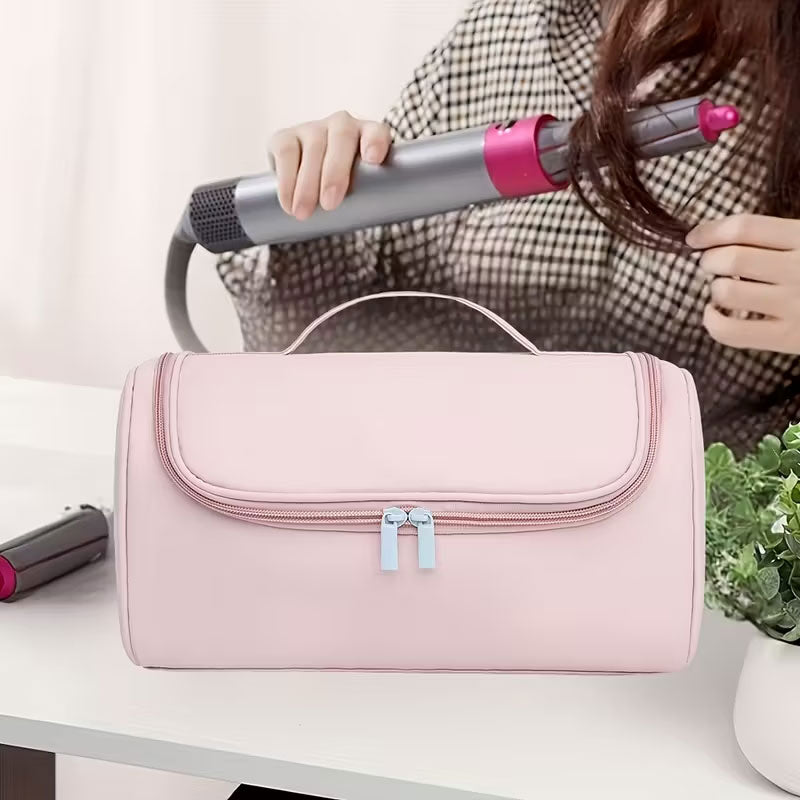 Large Hair Dryer Organiser Bag | PU Leather, Waterproof, Double-Layer & Non-Slip Interior for Travel, Salon & Home | Perfect for Dyson, GHD & Shark