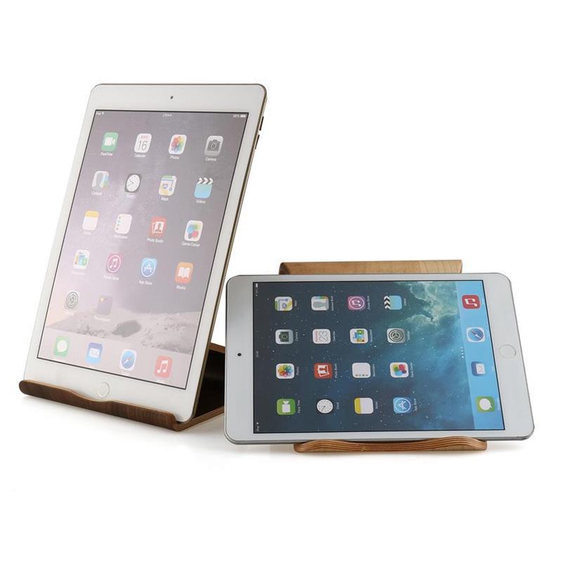 One-piece moulded wooden tablet and phone stand