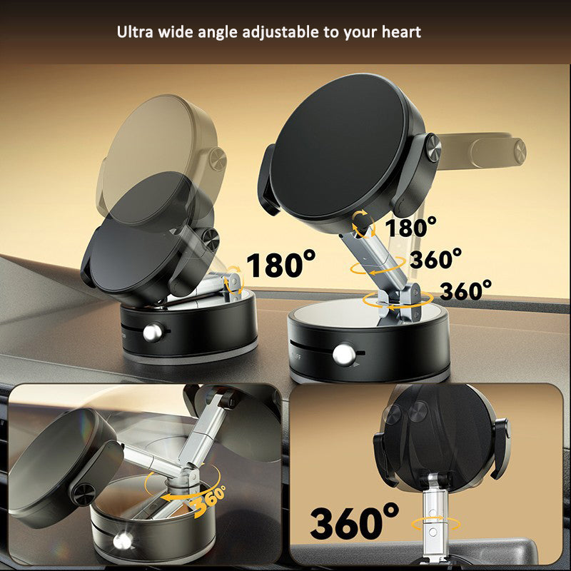 Suction cup car vacuum phone holder with magnet