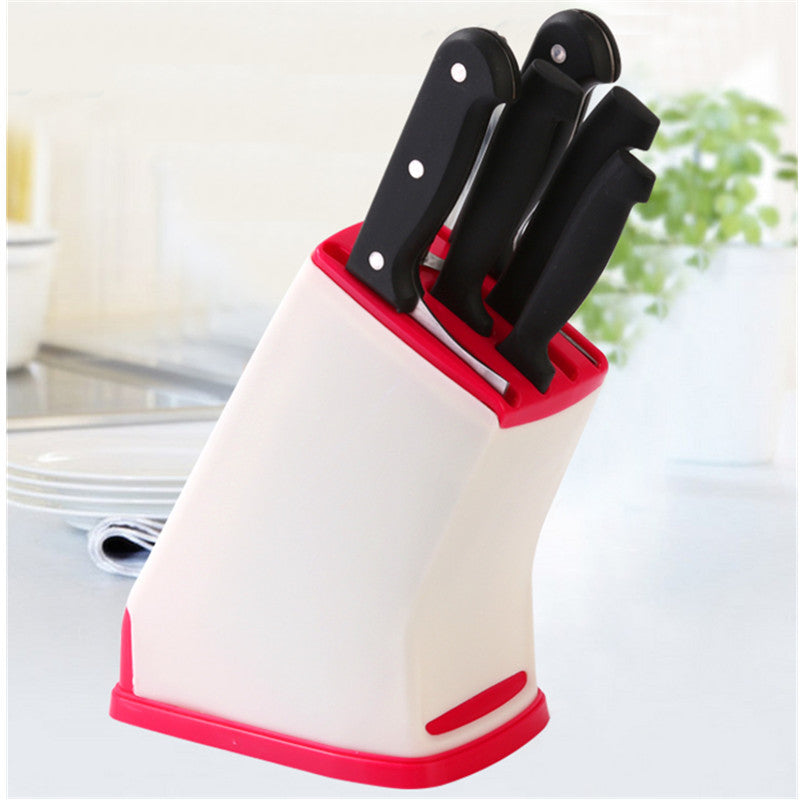 Kitchen Multifunctional Plastic Knife Holder Storage Rack With Draining