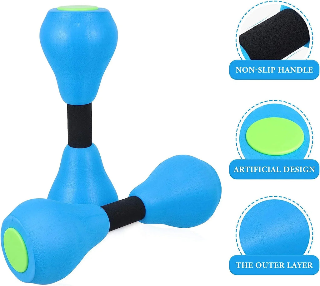 Water Dumbells Aquatic Exercise Pool Fitness Equipment Blue Foam Water Aerobic Exercise Fitness Equipment