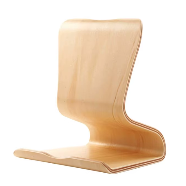 One-piece moulded wooden tablet and phone stand
