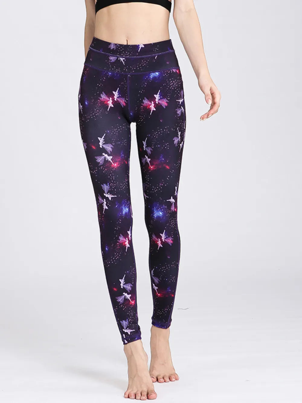 Printed Active High-Rise Waist Leggings