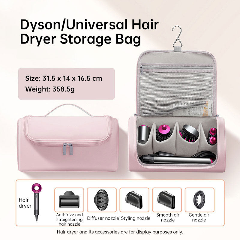 Large Hair Dryer Organiser Bag | PU Leather, Waterproof, Double-Layer & Non-Slip Interior for Travel, Salon & Home | Perfect for Dyson, GHD & Shark