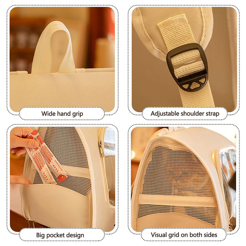 Pet Carrier Backpack, Travel Bag for Small Cats, Rabbits and Dogs, Breathable Mesh Car & Outdoor Carrier