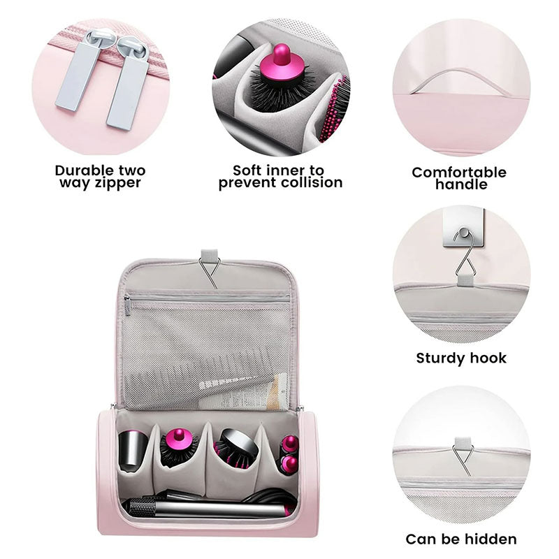 Large Hair Dryer Organiser Bag | PU Leather, Waterproof, Double-Layer & Non-Slip Interior for Travel, Salon & Home | Perfect for Dyson, GHD & Shark