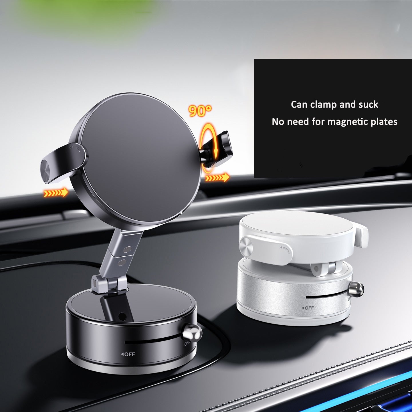 Suction cup car vacuum phone holder with magnet