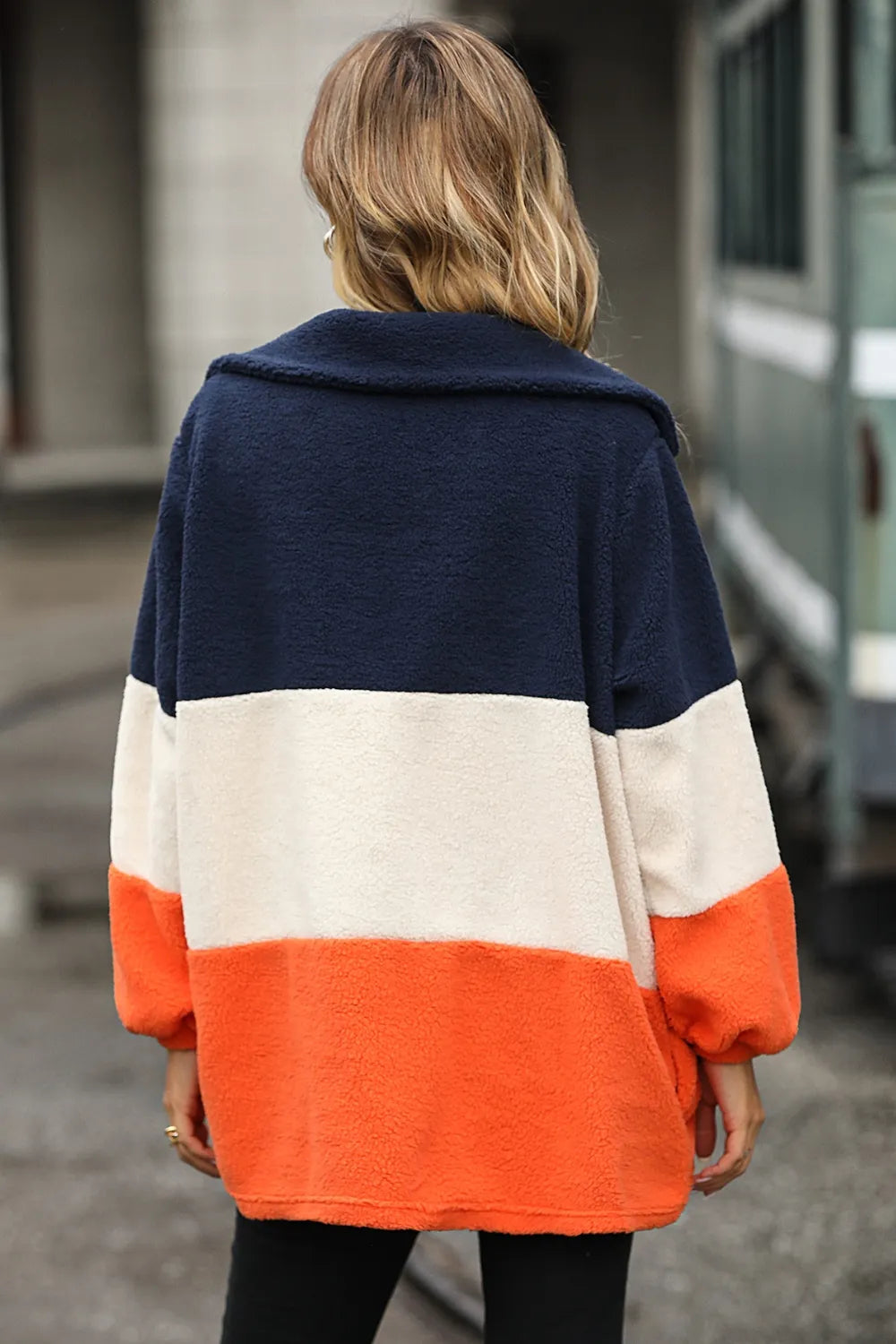 Colour-block Quarter-zip Sweatshirt