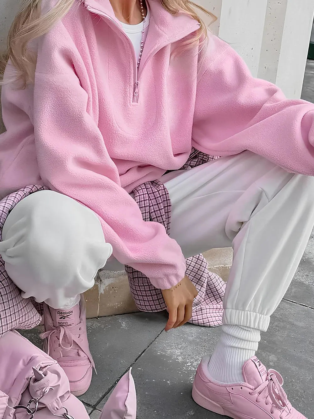 Quarter-zip Long-sleeve Sweatshirt