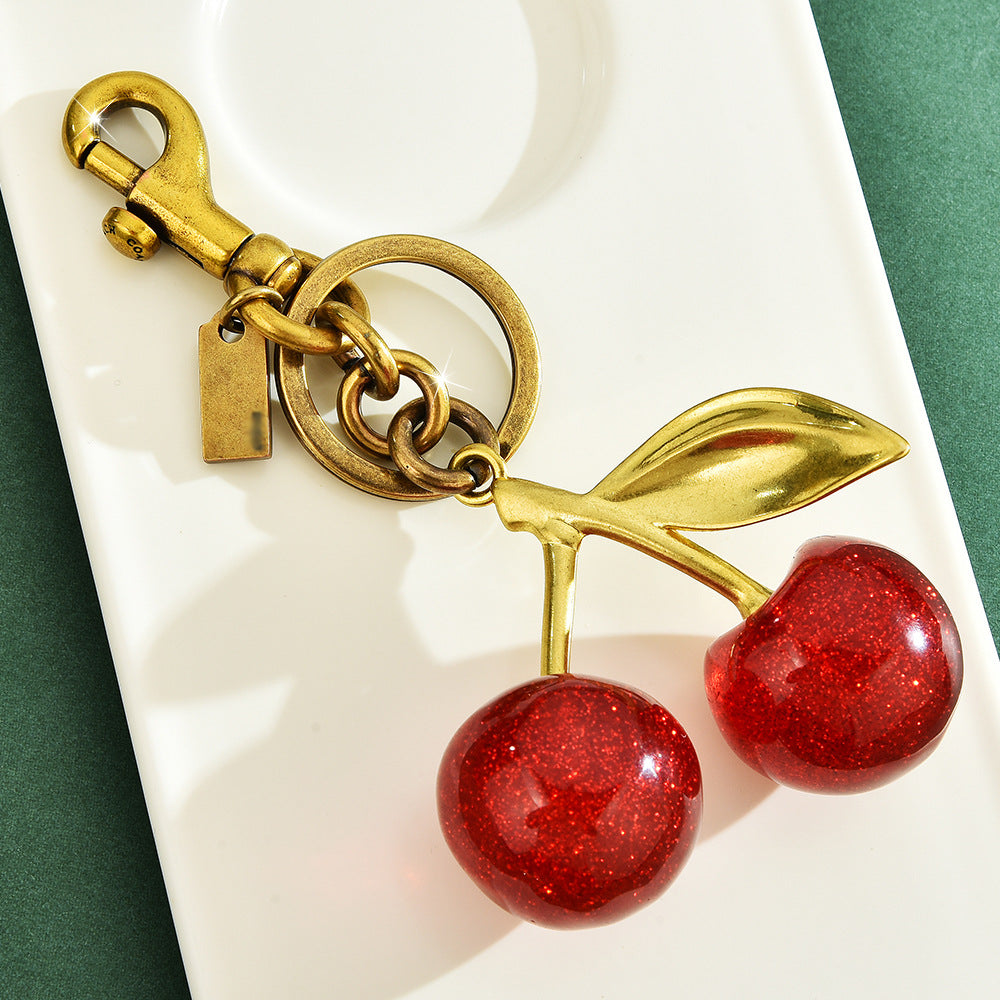 Cherry keychain bag pendant