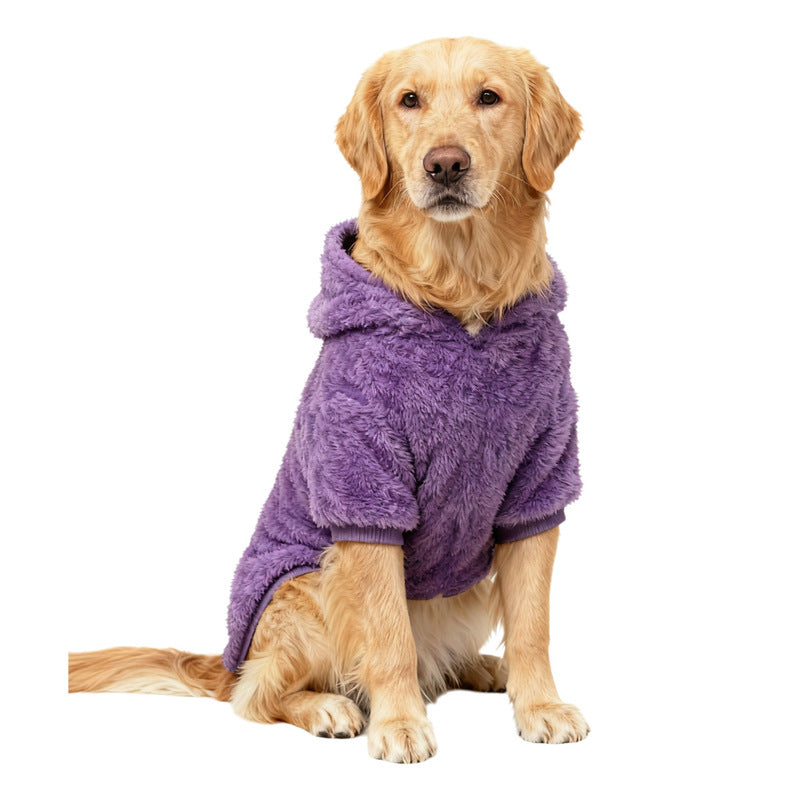 Warm Winter Dog Hoodie - Fleece-Lined Outdoor Dog Coat for Medium & Large Breeds