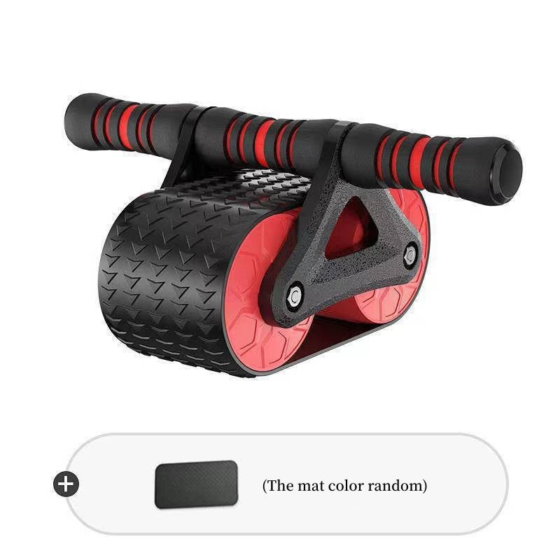 Home Abdominal Double-Wheel Exercise Roller with Kneeling Mat