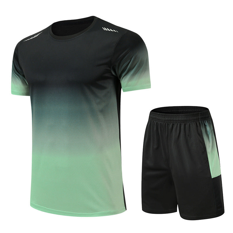 Men’s Poly Gradient Training T-Shirt & Short Set