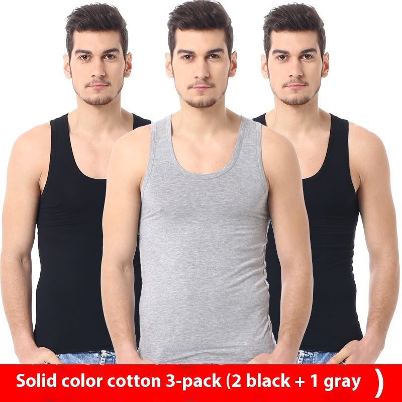 3 Pack Men's Solid Colour Vest