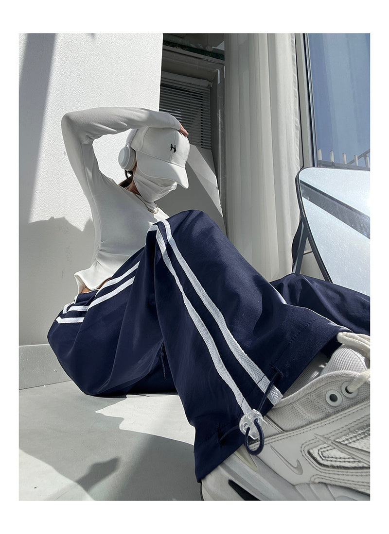 Stripped Low-waist Track Pants