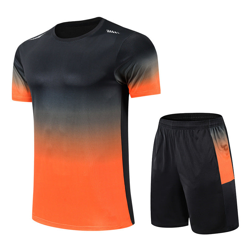 Men’s Poly Gradient Training T-Shirt & Short Set