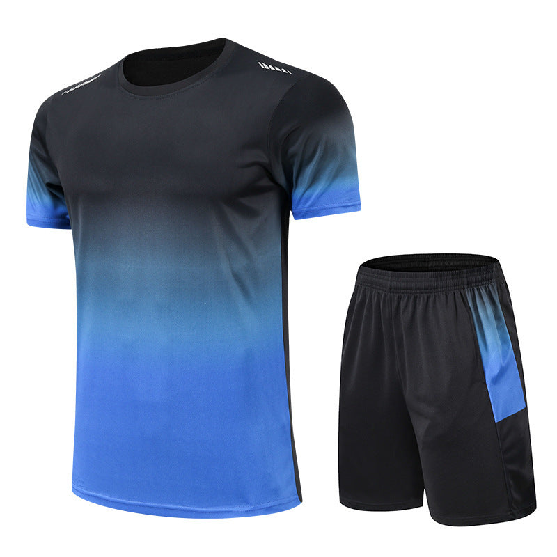 Men’s Poly Gradient Training T-Shirt & Short Set